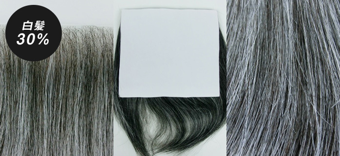 白髪３０％の貼るかつら