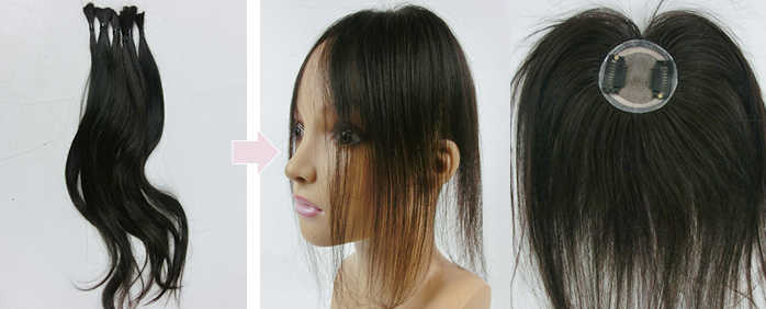 自毛で作るヘアピース TP10製作例　50代の女性の髪