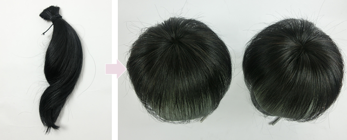 自毛で作るヘアピース TP10製作例　2個まで作れる