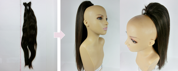 自毛で作るヘアピース ポニーテールタイプ製作例　一般美容室のご依頼