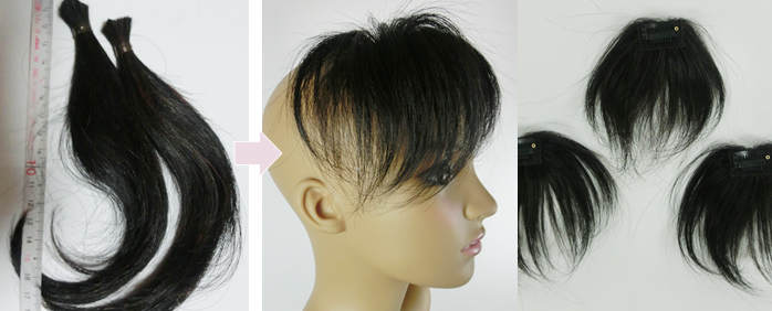 自毛で作るヘアピース TP1製作例　ポイントにふんわり感