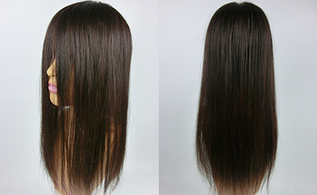 毛長さ40㎝ロングウィッグ　自毛で作る　髪の長いヘアピース　特注