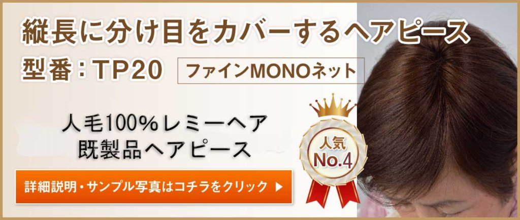 縦長に分け目をカバーするヘアピース　TP20