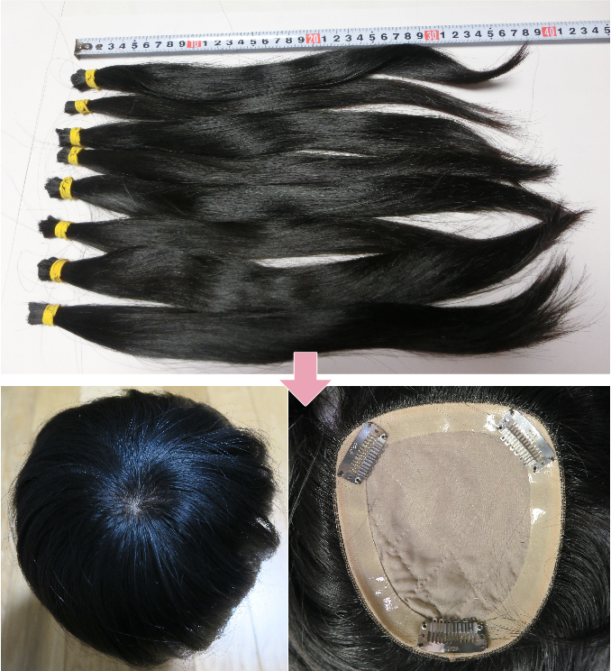 自毛で作るヘアピースTP200BR 広範囲の頭頂部をカバー | かつら 